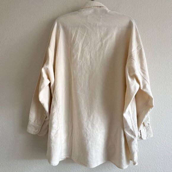 Frank & Eileen White and Blue Layered Button Down Shirt - Picture 9 of 12